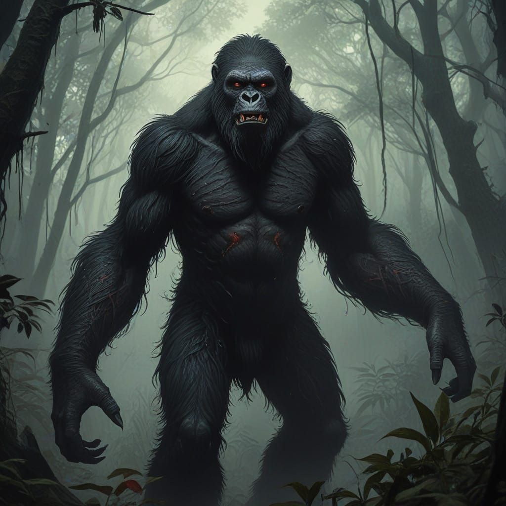 Grotesque Jungle Demon Emerges in Gothic Style