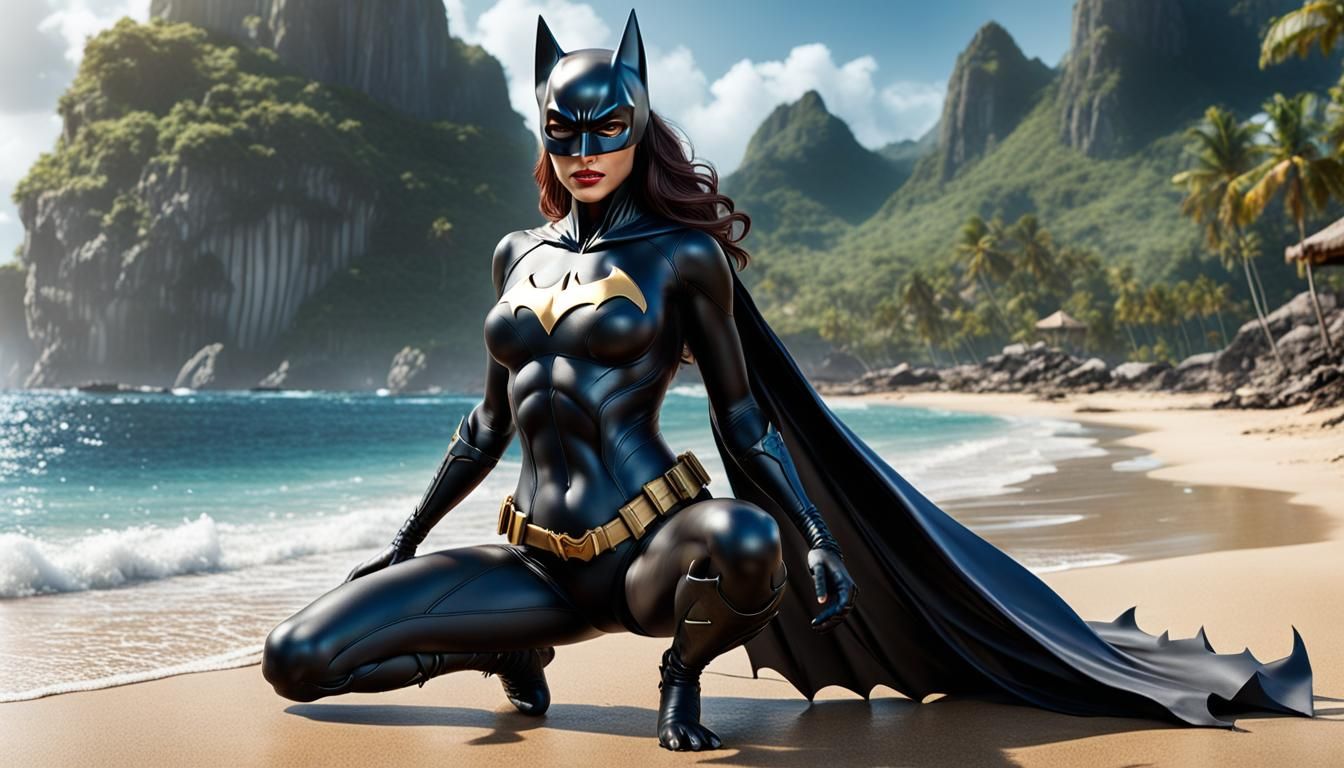 Catwoman's Tropical Beach Romance in Ultra HD