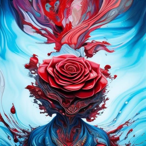 Hyperdetailed Red Rose Illustration in Photorealistic Style