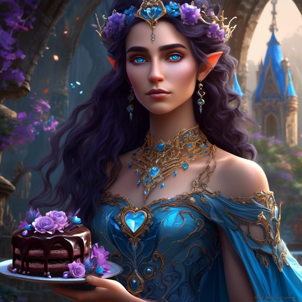 Ethereal Elf Queen in Detailed Fantasy Art