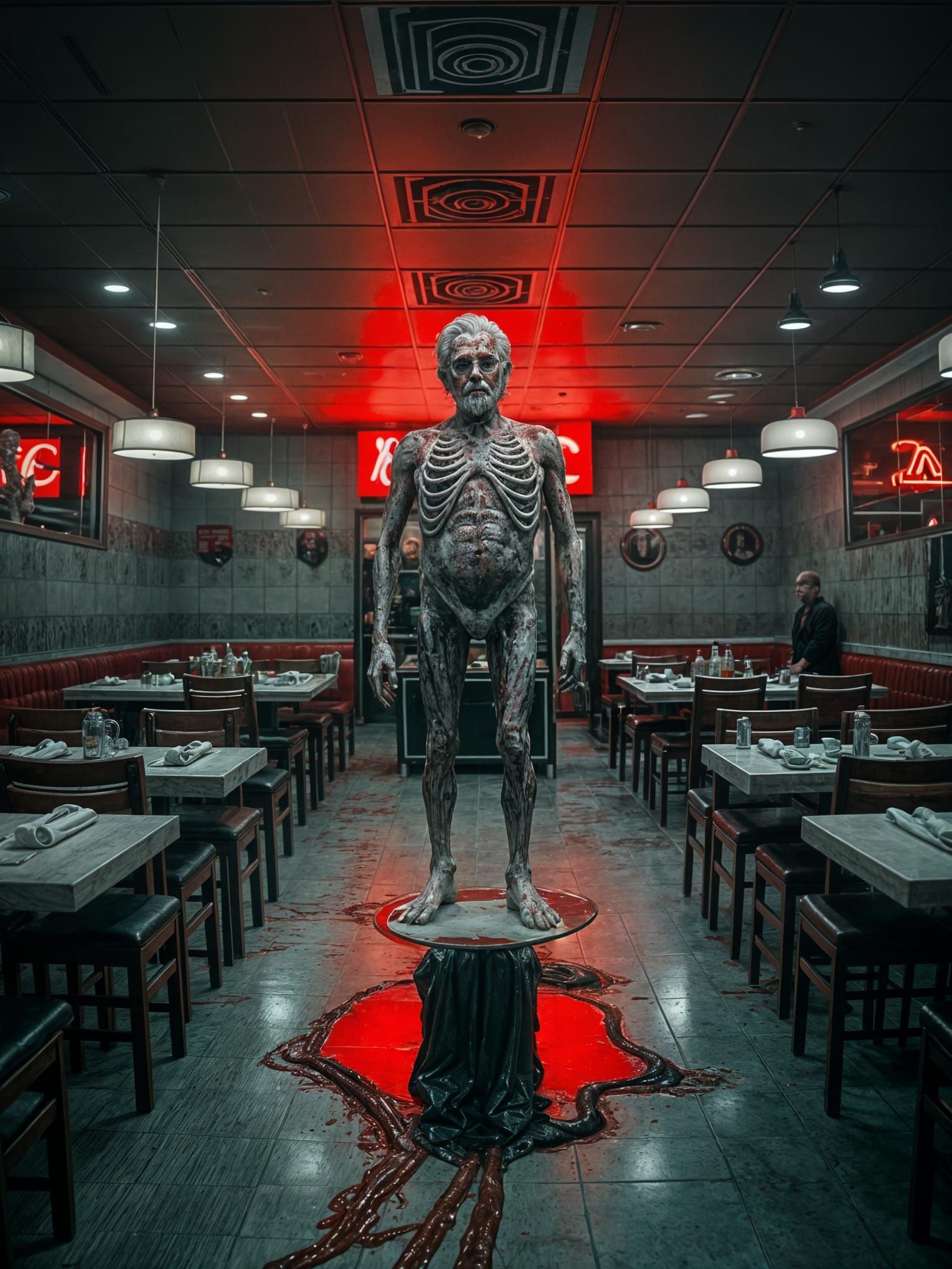 Colonel Sanders Horror: A Dark, Cinematic Scene