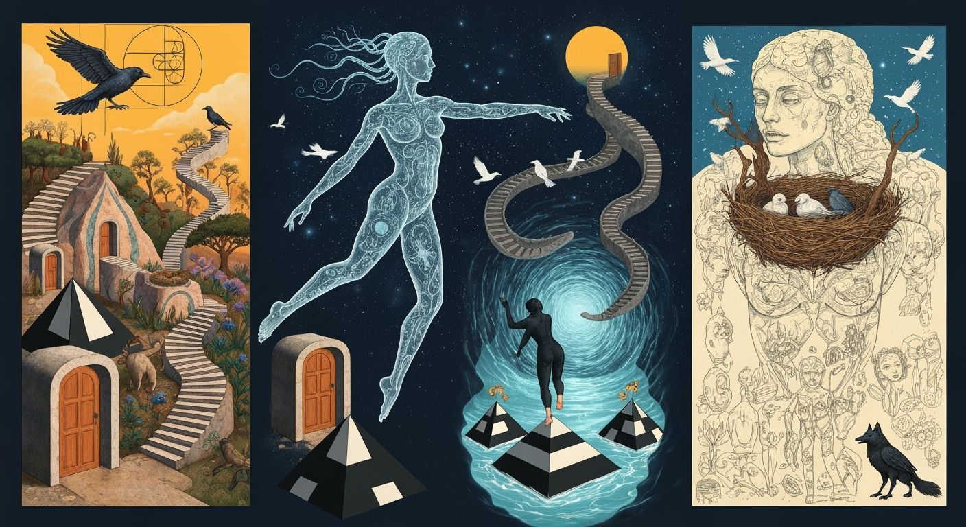 Bioluminescent Dancer in Surreal Mindscape