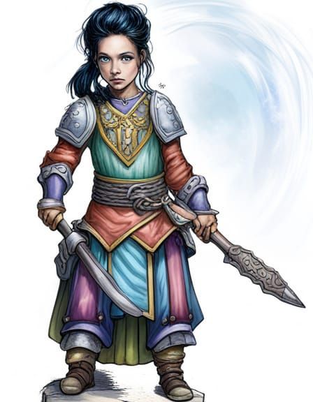 Female Dwarf Cleric in Fantasy Art Style