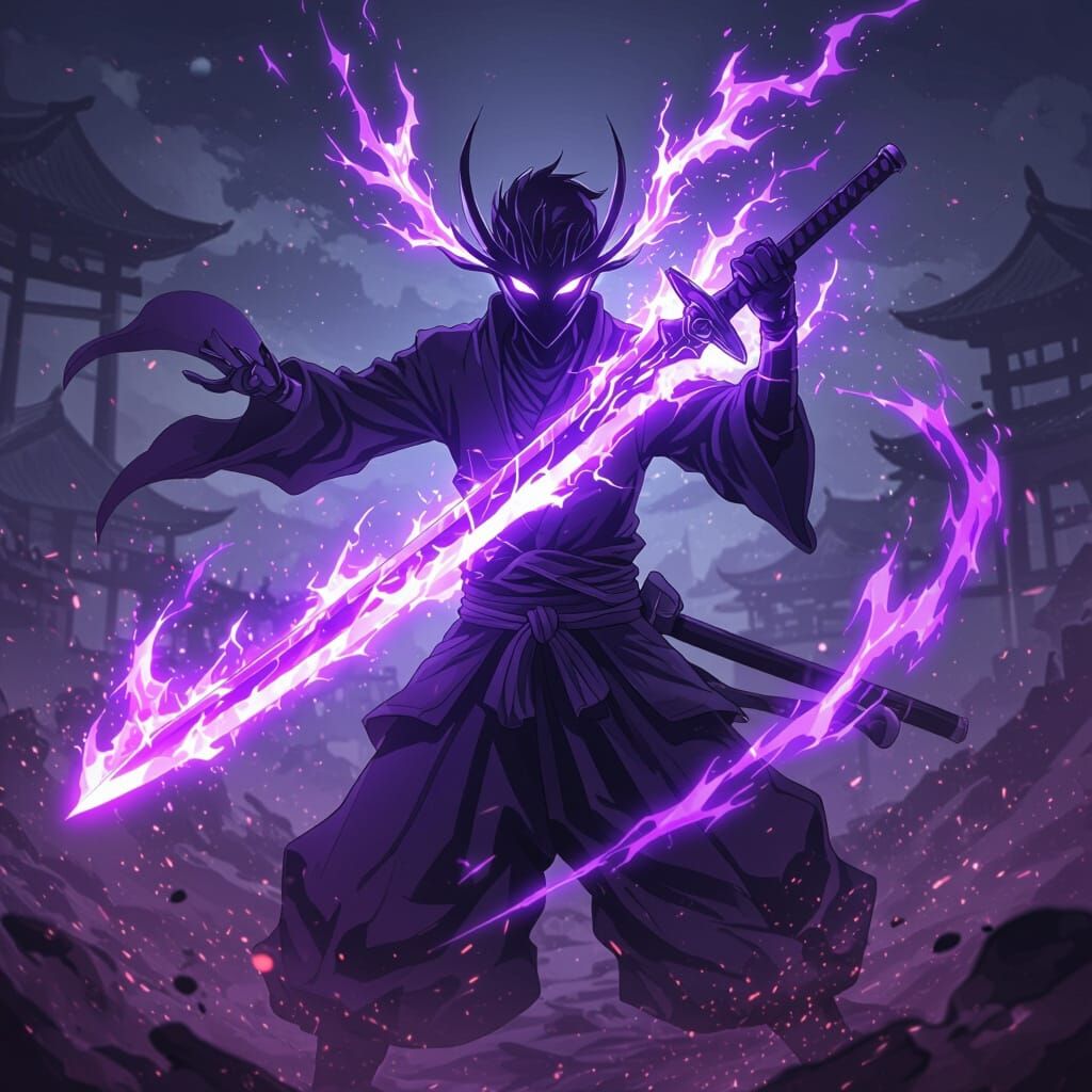 Hollow Zangetsu with Purple Aura