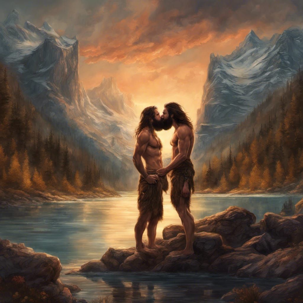 Passionate Kiss by Campfire: Detailed Matte Painting