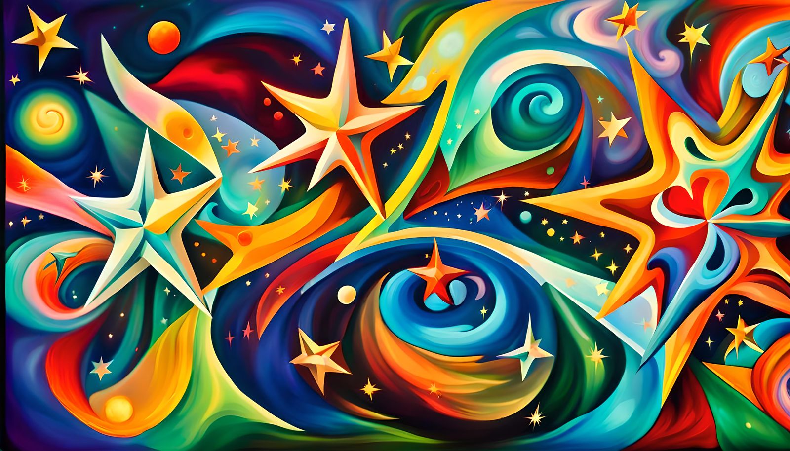 Iridescent Star Cluster Formation in Impasto Style