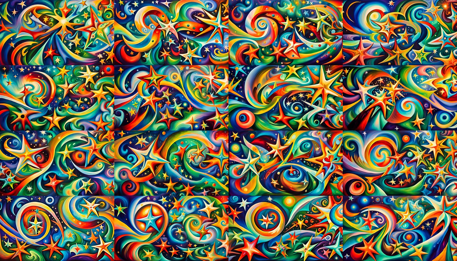 Iridescent Stars in Electro Magnetic Plasma Maelstrom