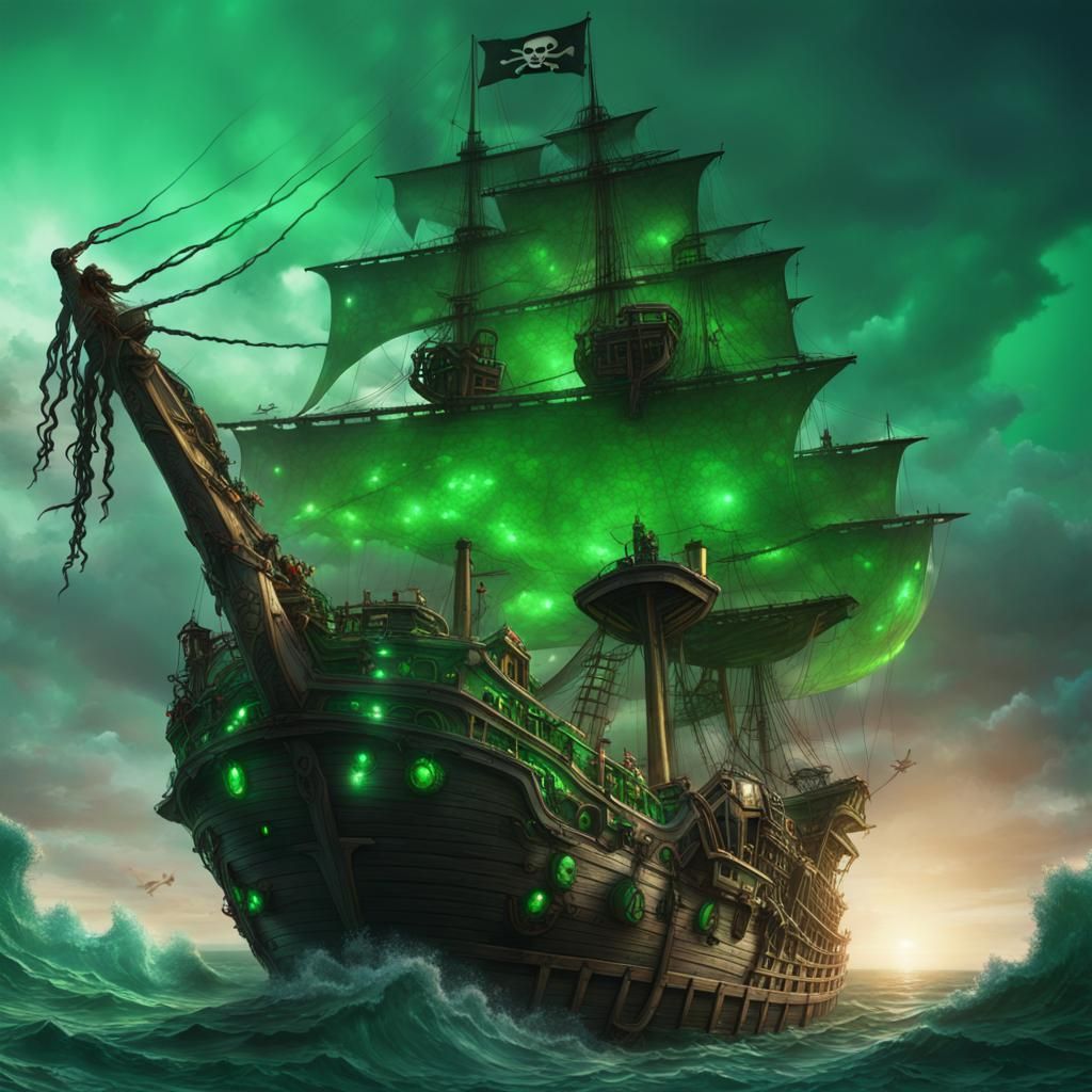 Pirate Ship Destroyed by Giant Tentacles