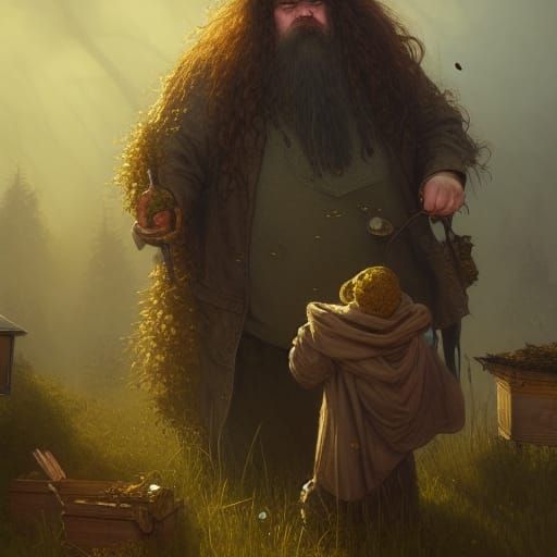 Hagrid Beekeeping: Dark Fantasy Concept Art