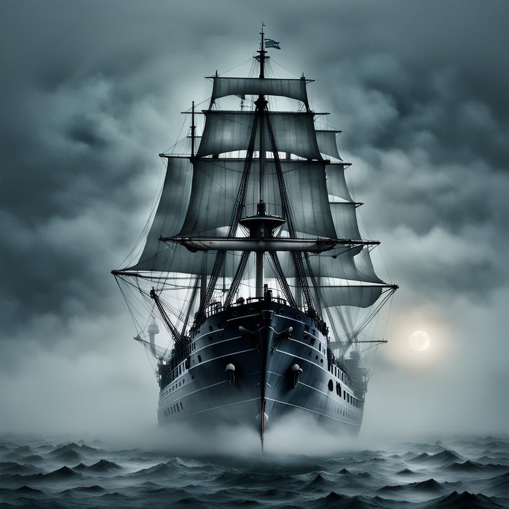 Ominous Ship Looms Out of Thick Fog
