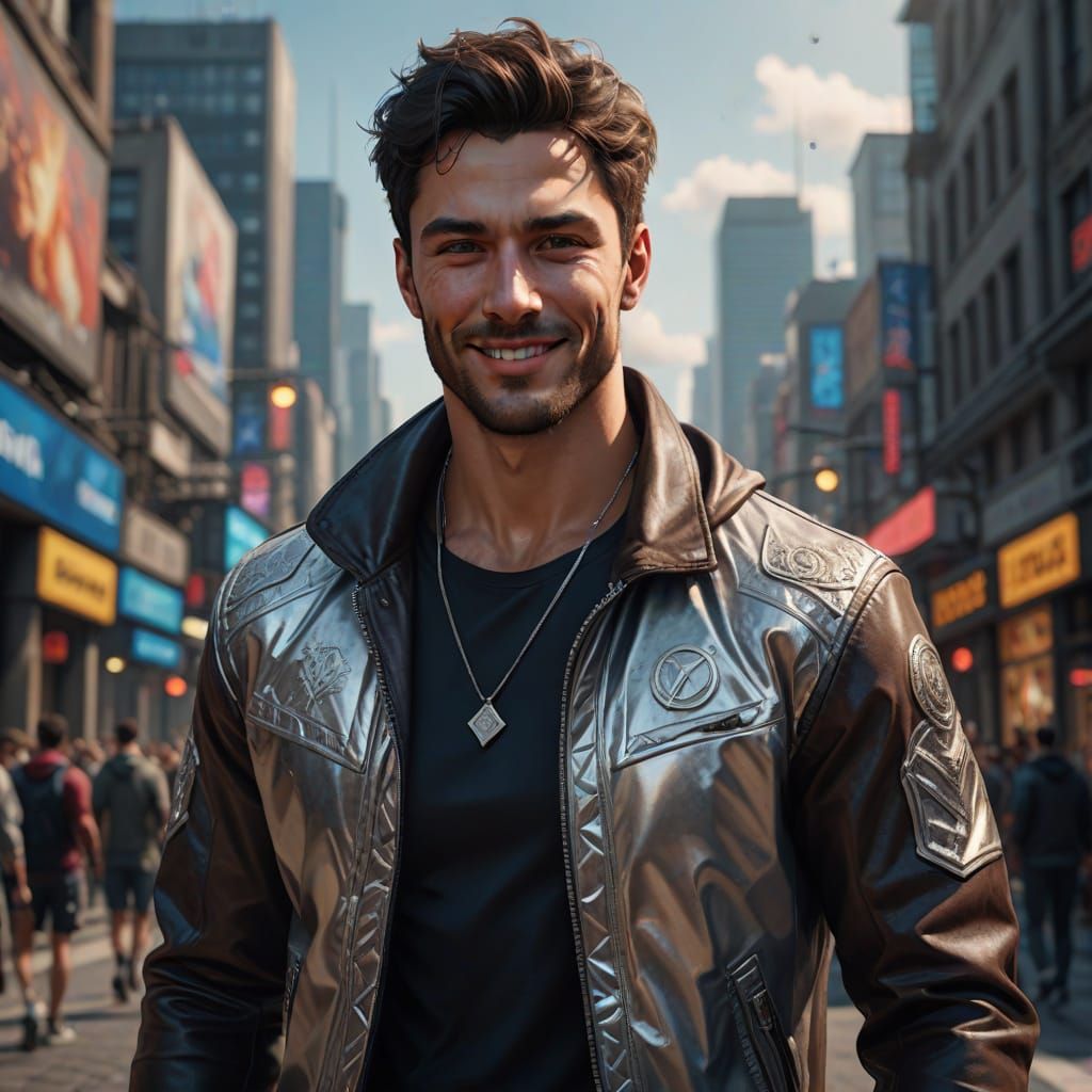 Confident Man in High-Fashion Photorealistic Portrait