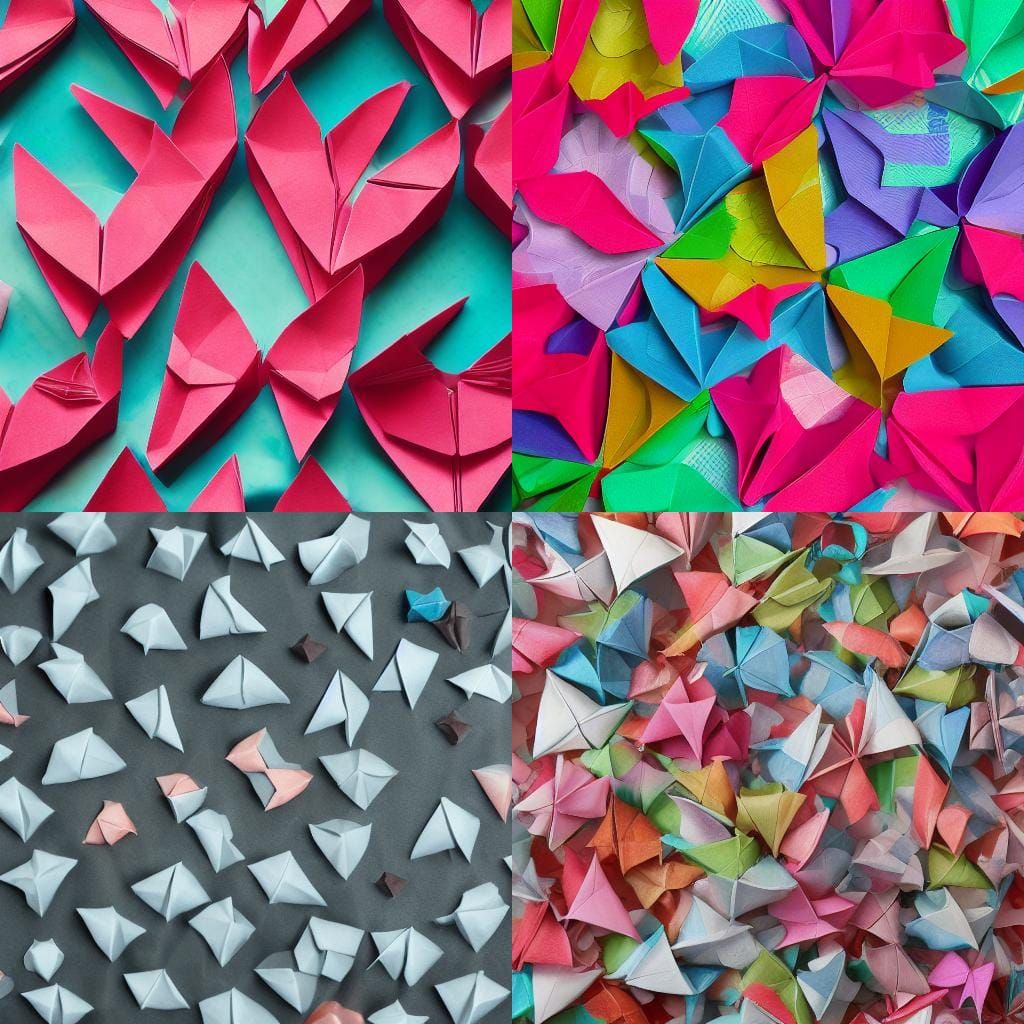 Origami Papercraft Folds with Soft Focus