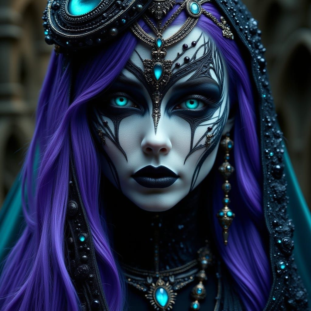 Gothic Goddess in Ethereal Beauty