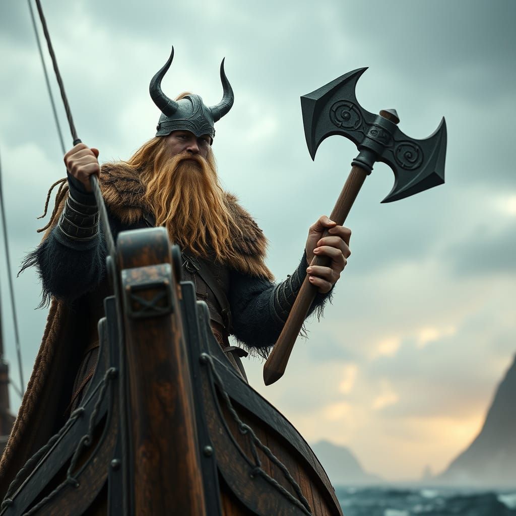 Viking King in 1st Century Armor, Inspired by Medieval Illus...