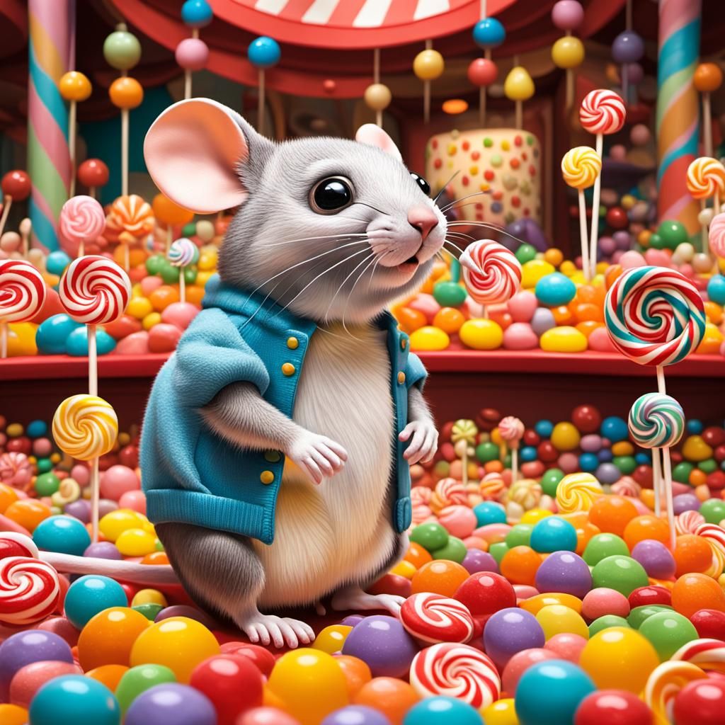 Mouse in Candy Store Dream World