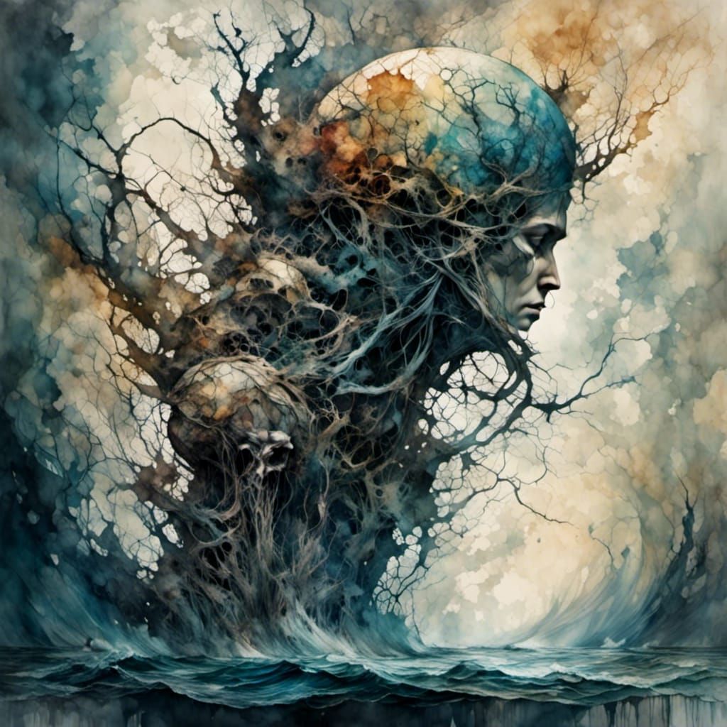 Hyperrealistic Kraken in Splash Art Style