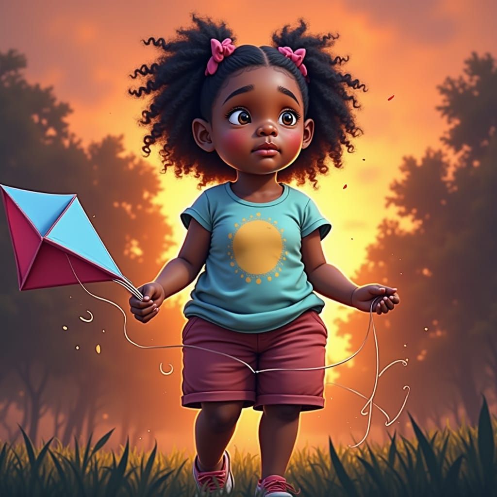 Vibrant Graffiti Kite Flier in the Park