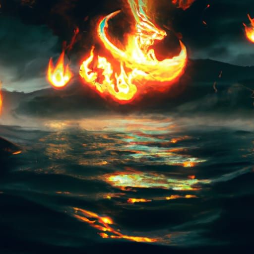 Dramatic Dark Water Douses Flame: Digital Matte Painting