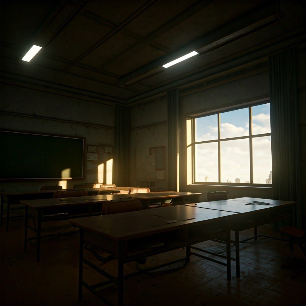 Serene 8K Classroom with Symmetrical Harmony
