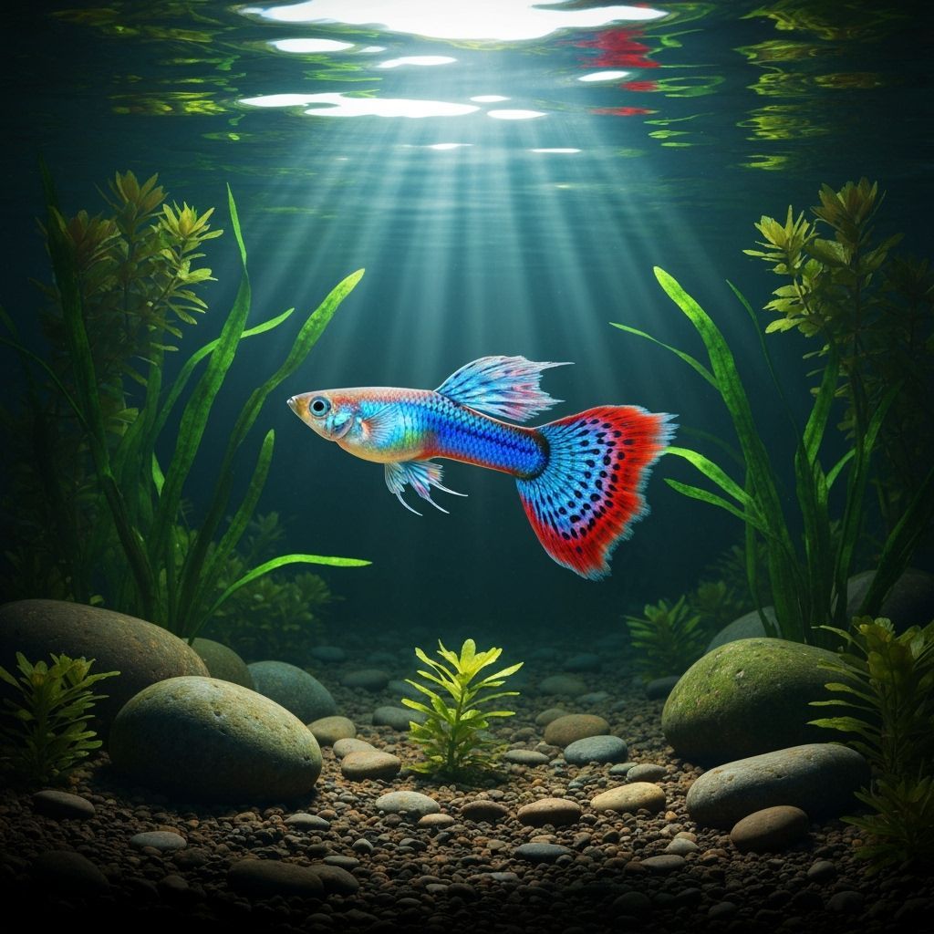 Guppy in Natural Pond: Detailed Matte Painting