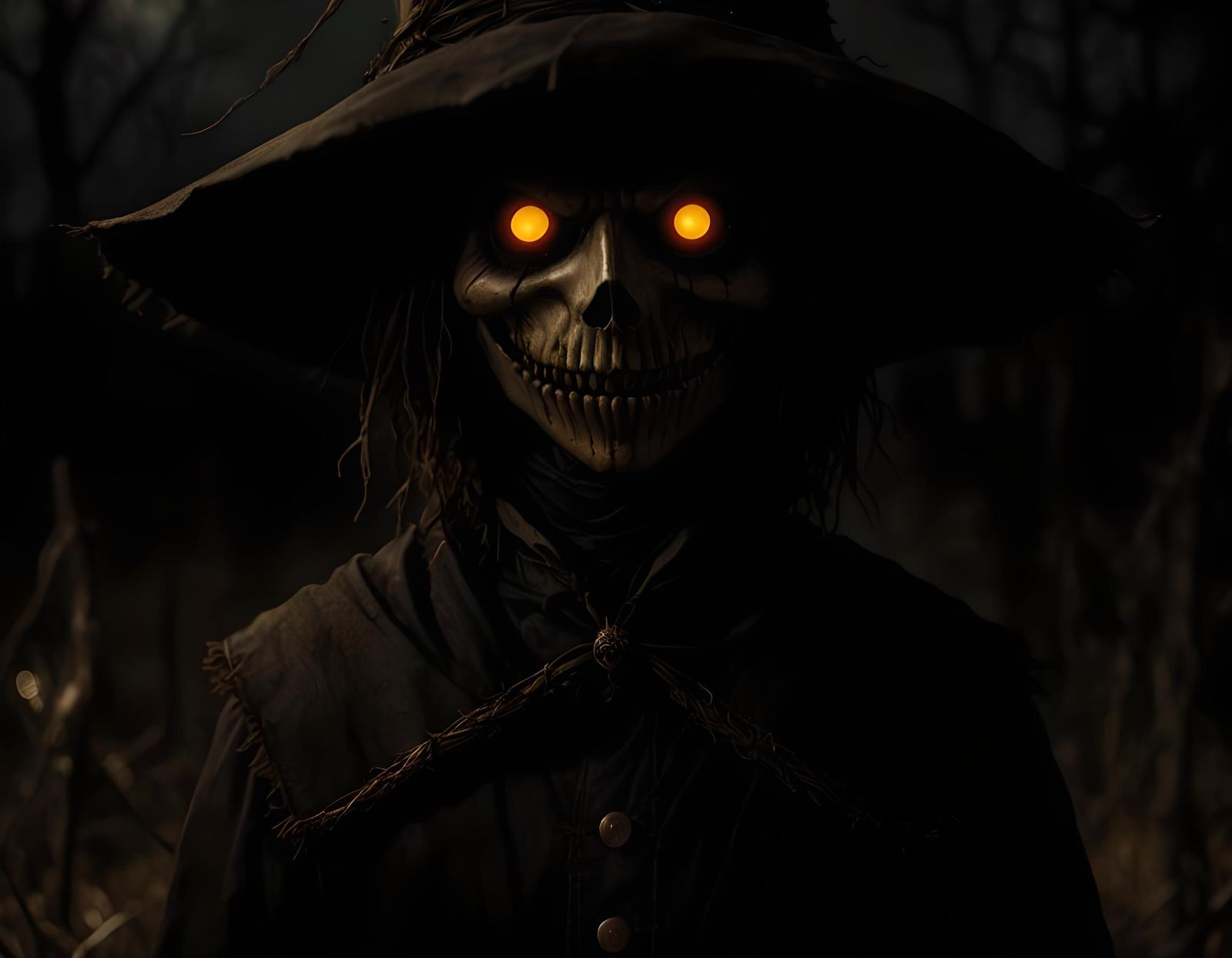 Epic Creepy Scarecrow in Deep Depth of Field