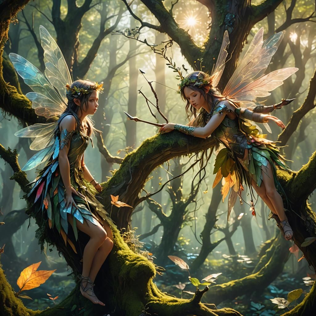 Fairies Awaiting in Treetops: Fantasy Concept Art