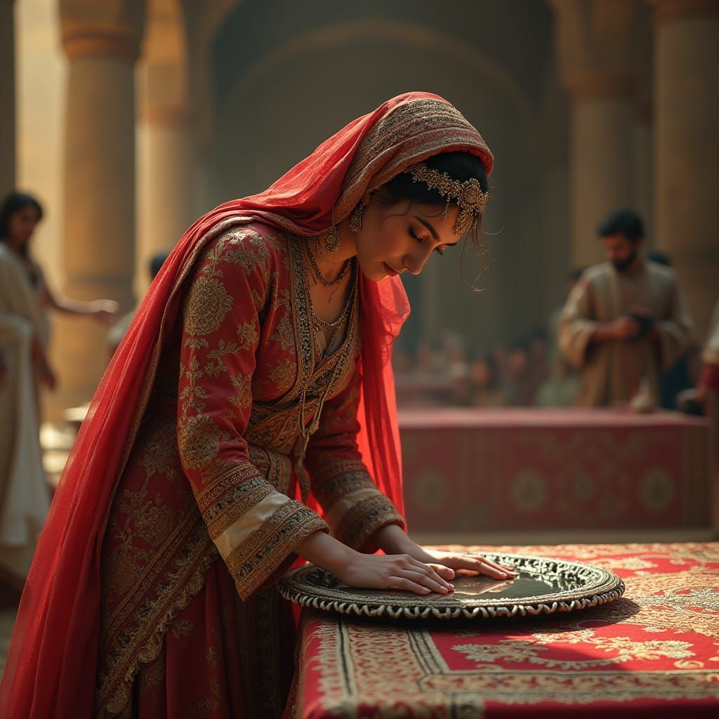 Apadana Palace Wedding: Persian Lady with Mirror