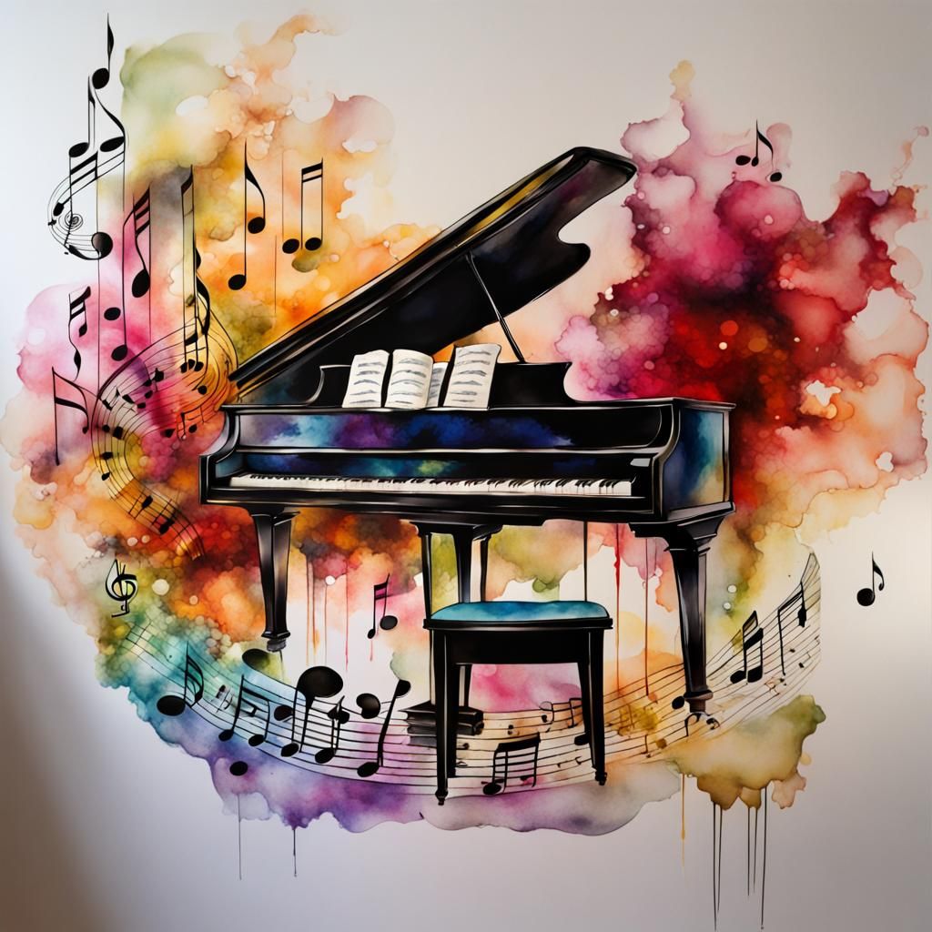 Alcohol Ink Piano Music Creates Dreamy Atmosphere