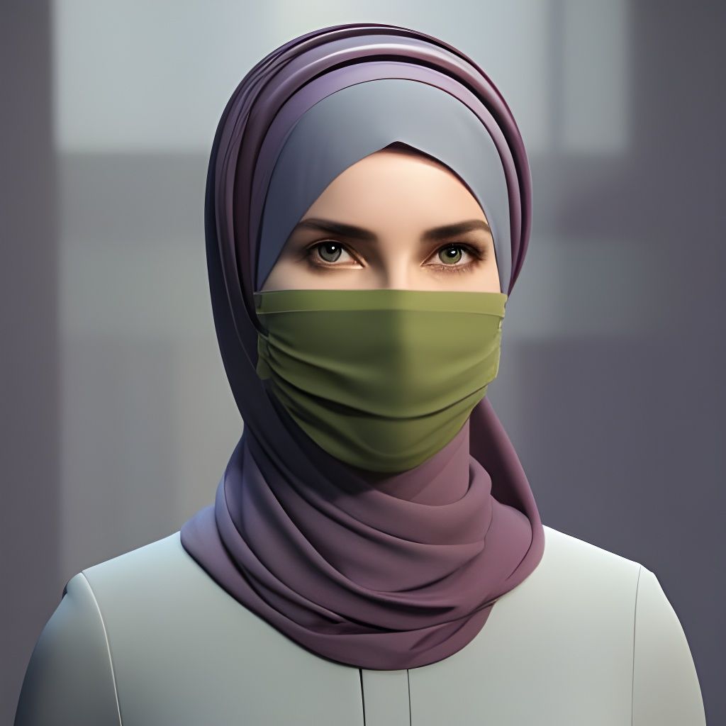 Beautiful German Woman in Pink Hijab Portrait