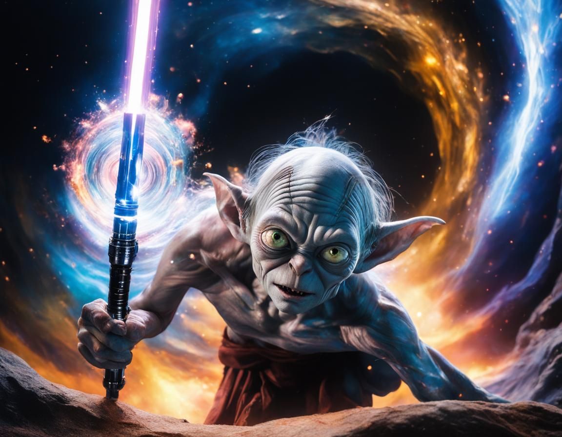Gollum with Lightsaber in Solarspheric Nebulae