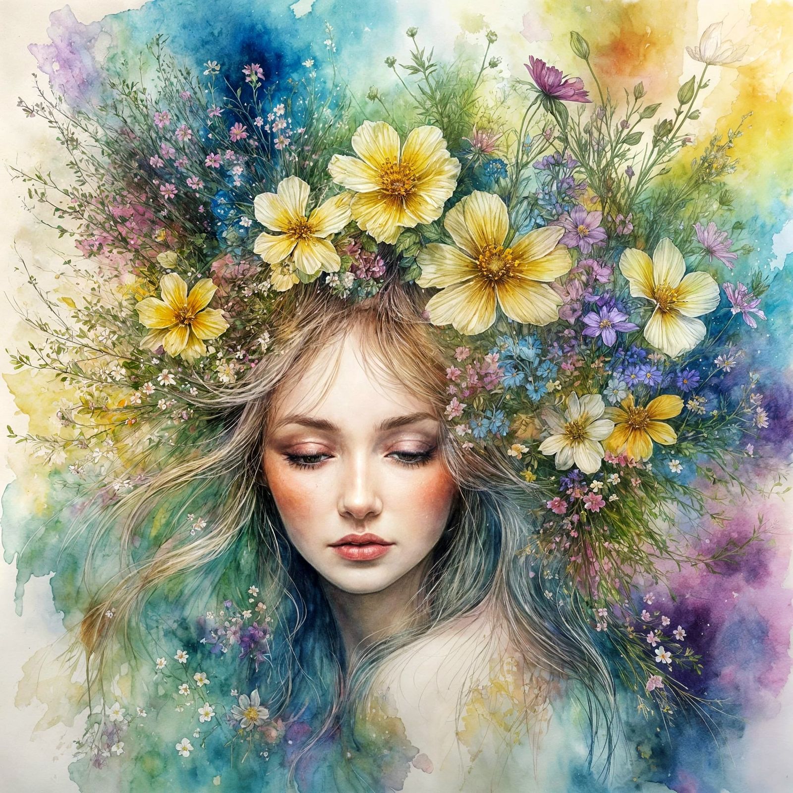 Blodeuedd, created with flowers