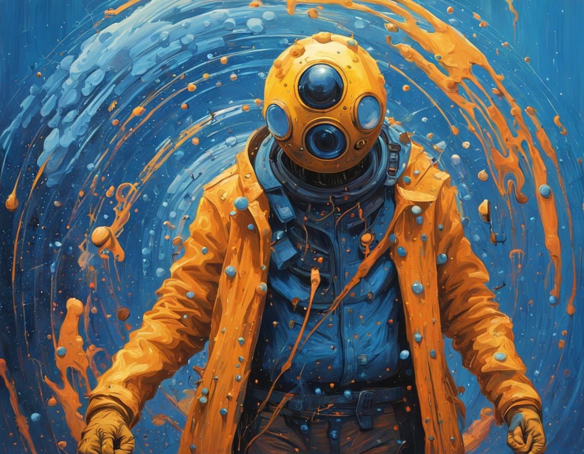 Hyper-Realistic Fantasy Realm with Vibrant Yellow Entity