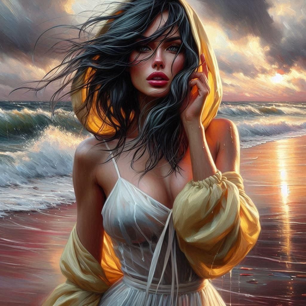 Stormy Day in Oil Paint Style