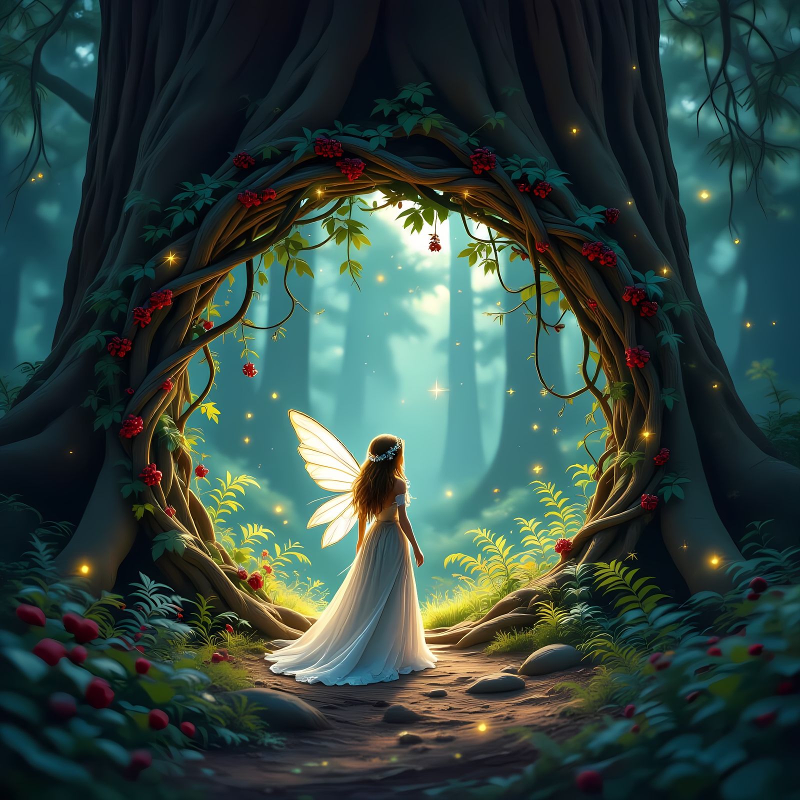 Fairy Stargate Portal in Enchanted Redwood Forest