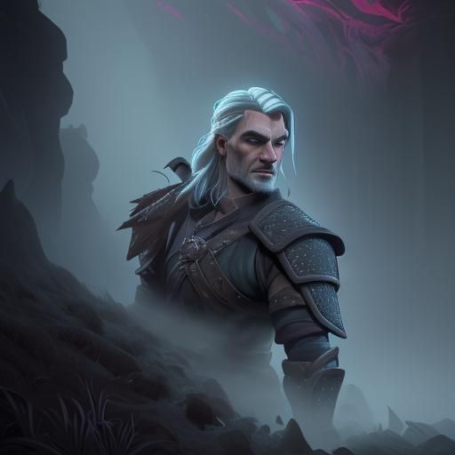 Detailed Witcher in Dark Fantasy Style
