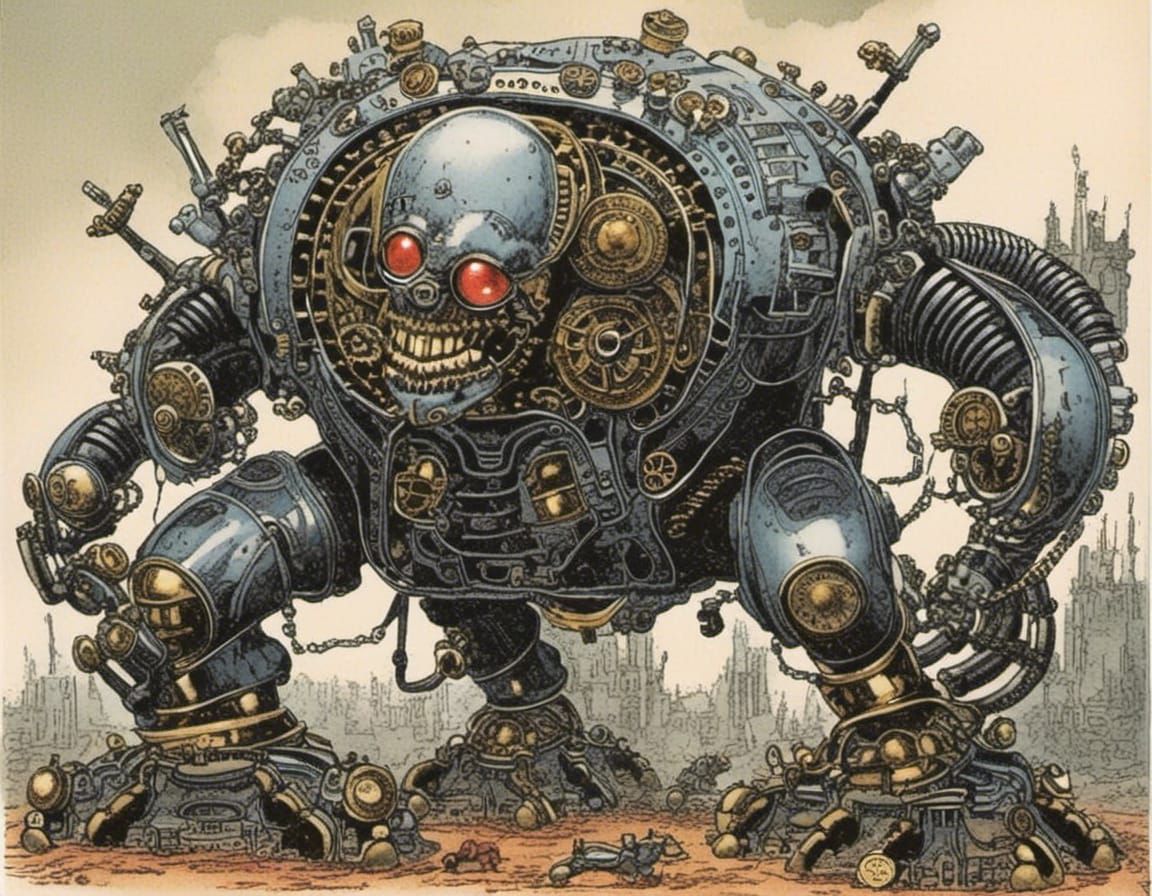 Cyborg Beast in Comic Book Style