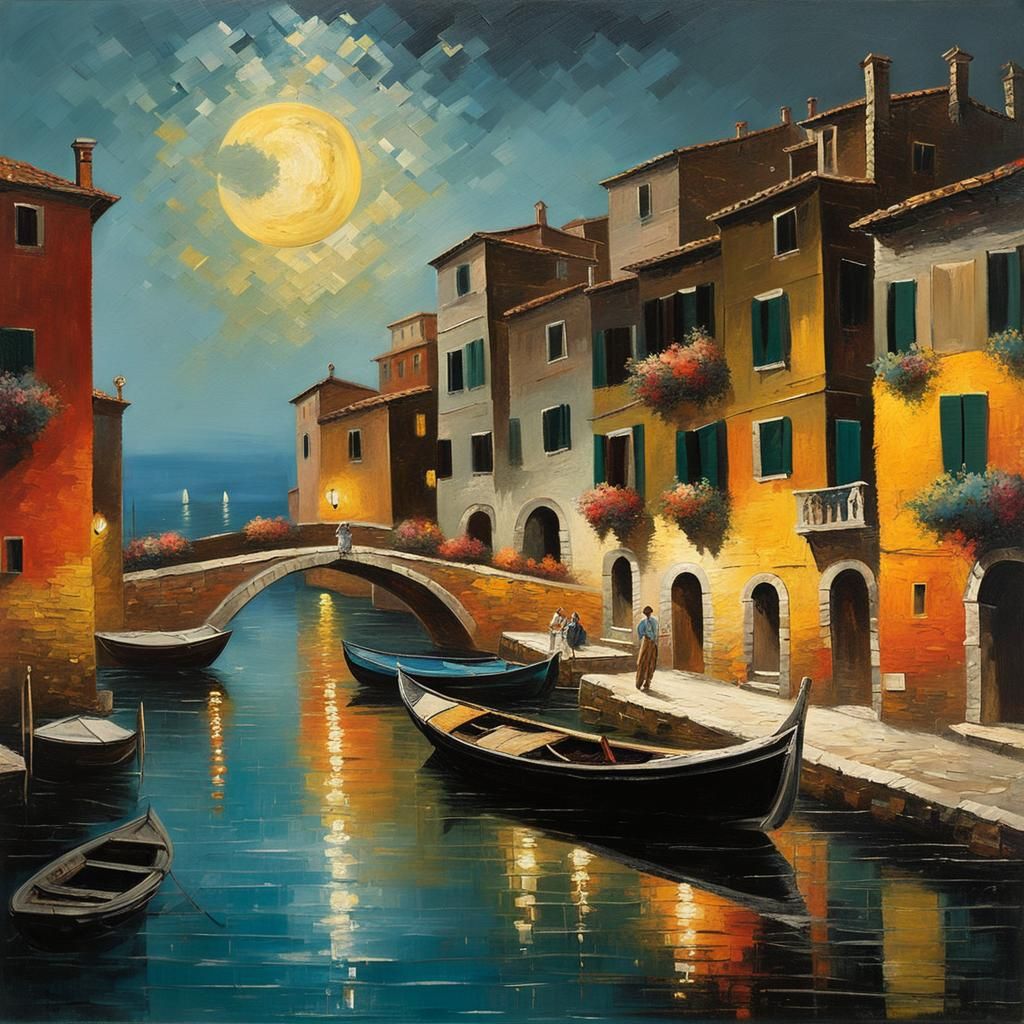 Colorful Evening Canal ✨🛶🌅