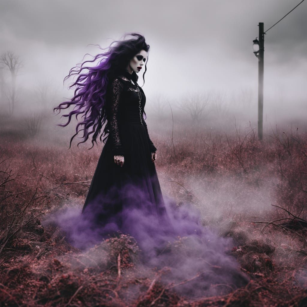 Goth Model in Coffee Shop: Dark Photography