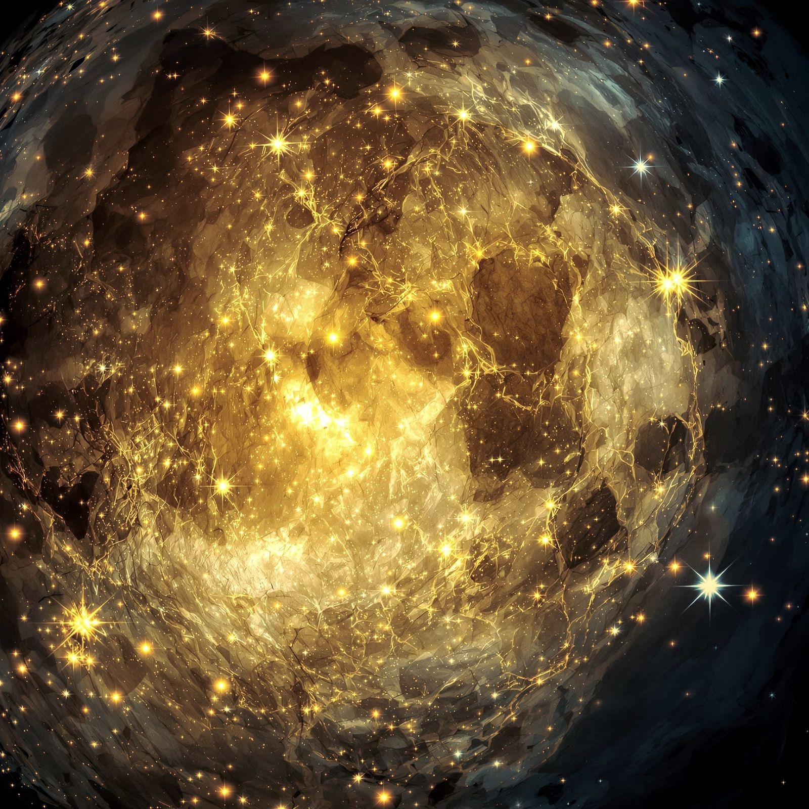 Moon as Human Eye: Macro Shot with Stars