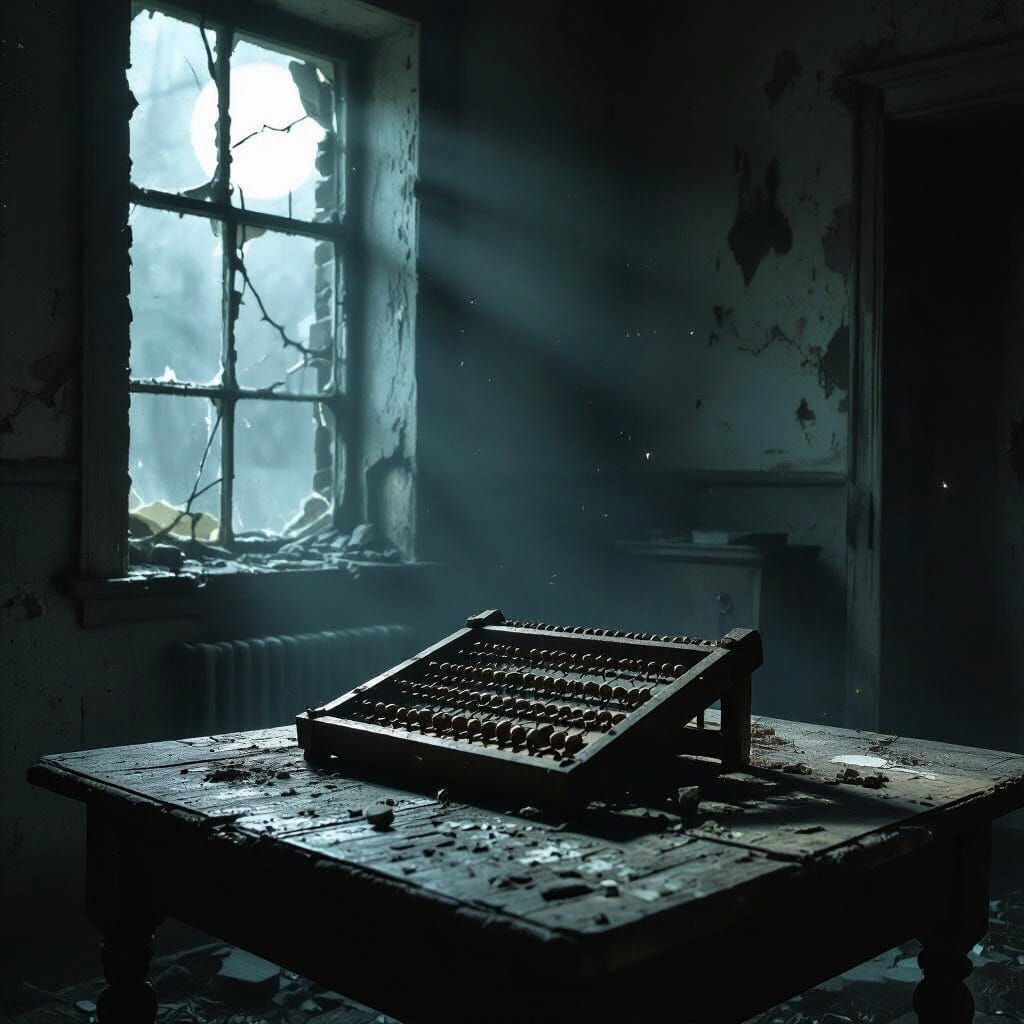 Dusty Abacus in Eerie Abandoned Sanitarium