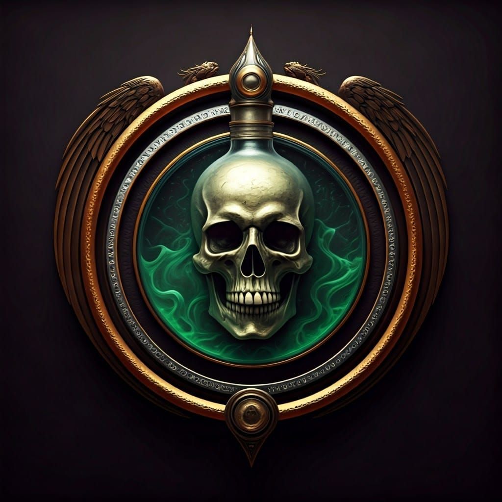 Ethereal Ouroboros Shrouds Alchemical Flask on Dark Backgrou...