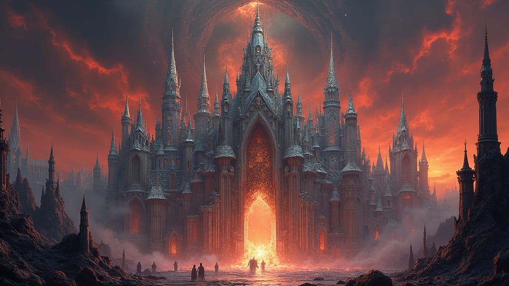 Dreamlike Castles of Shifting Stone and Metal Ascend from Pr...