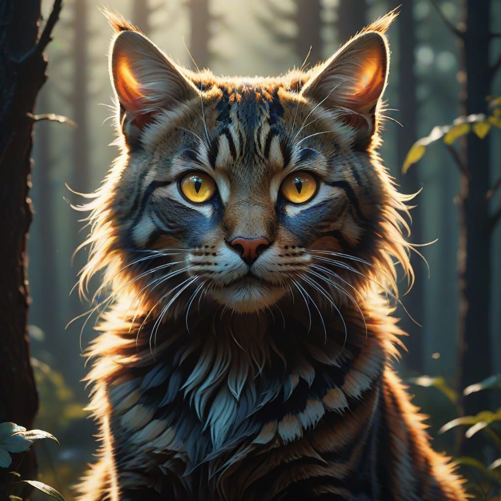 Ethereal Feline in Hyperrealistic Style
