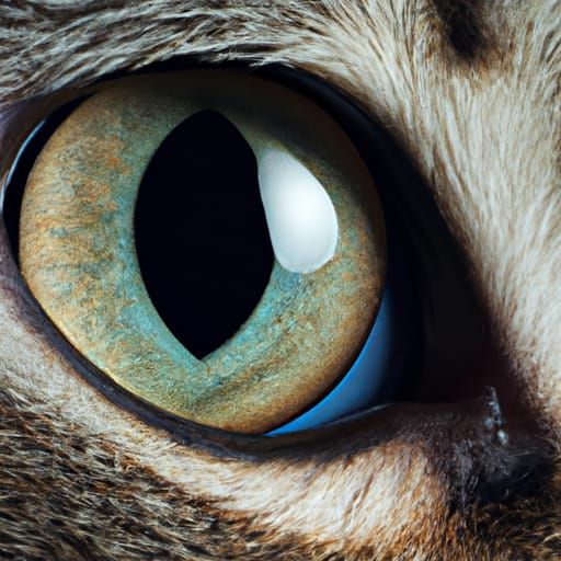 Detailed Cat Eye Portrait in Studio Lighting