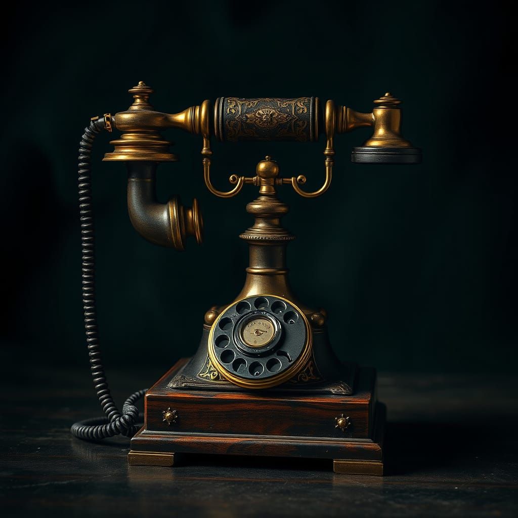 Antique 1870s Telephone in Cinematic HDR Style