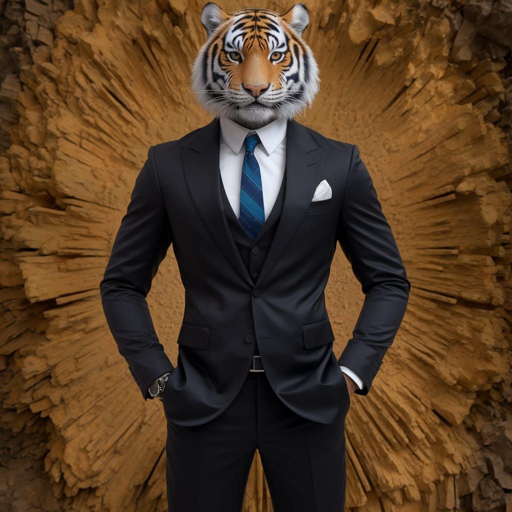 Dapper Tiger in Warm Tones