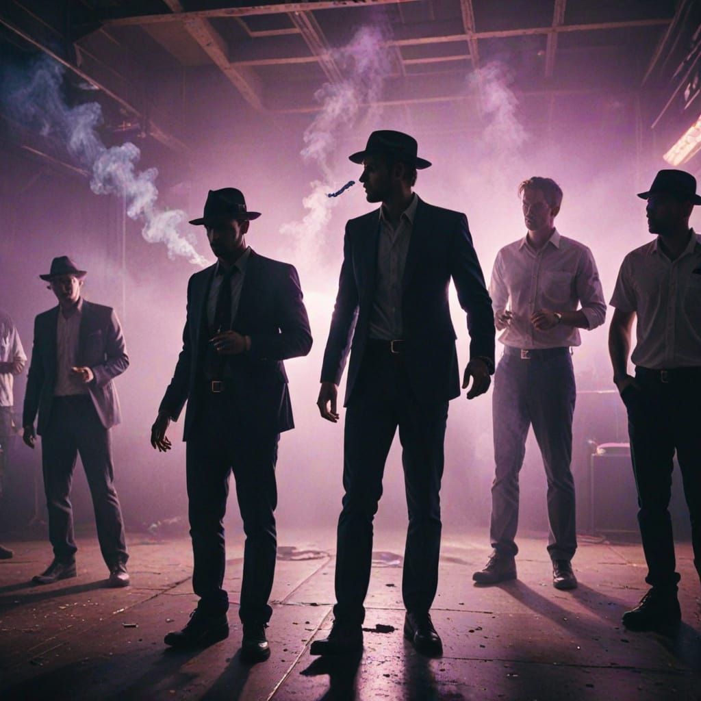 Handsome Criminals Dance Under Neon Lights