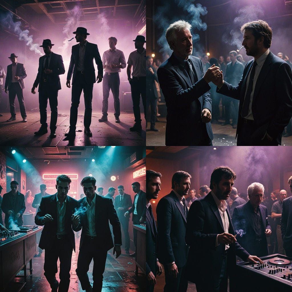 Epic Nightclub Scene in Cinematic Film Style