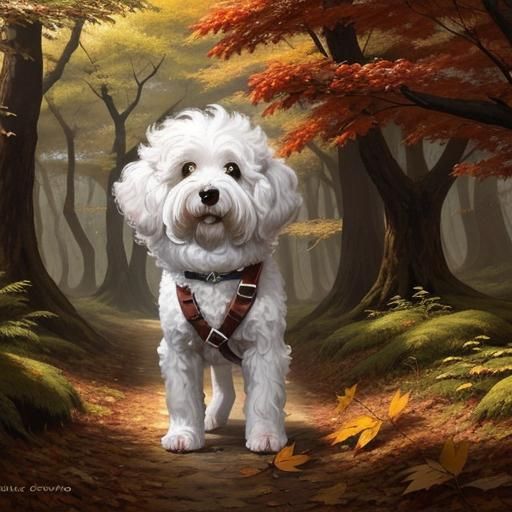 Adventurous Doodle Hero Wanders Through Forest