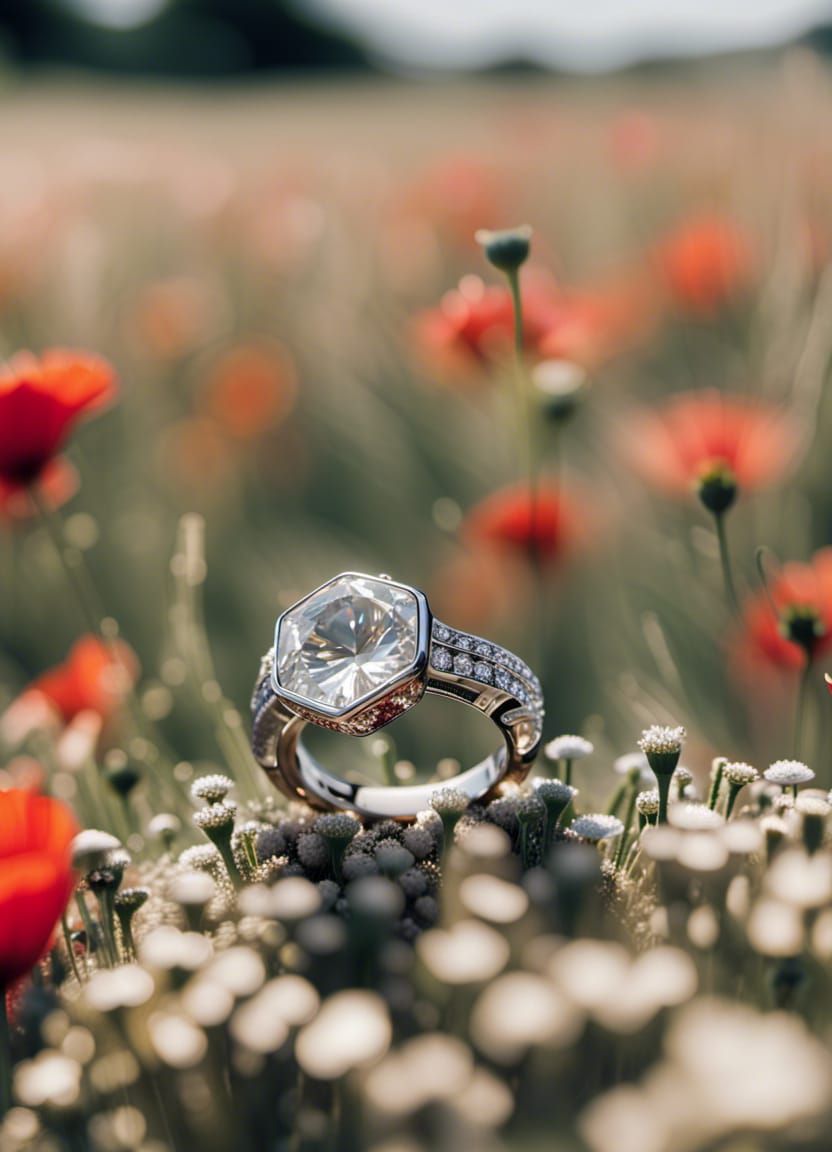 Cyborg Diamond Ring in Poppy Field